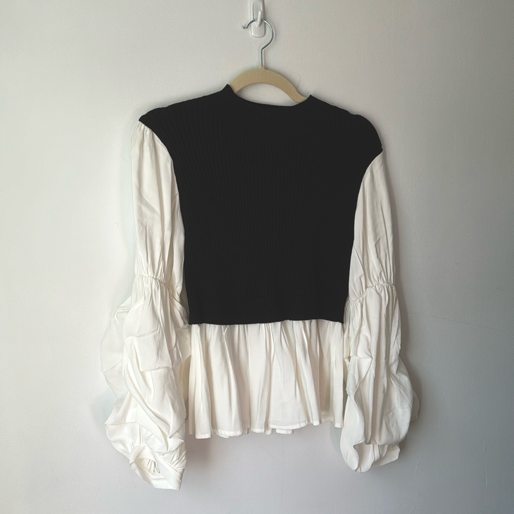 NWT English Factory Mixed Media Sweater